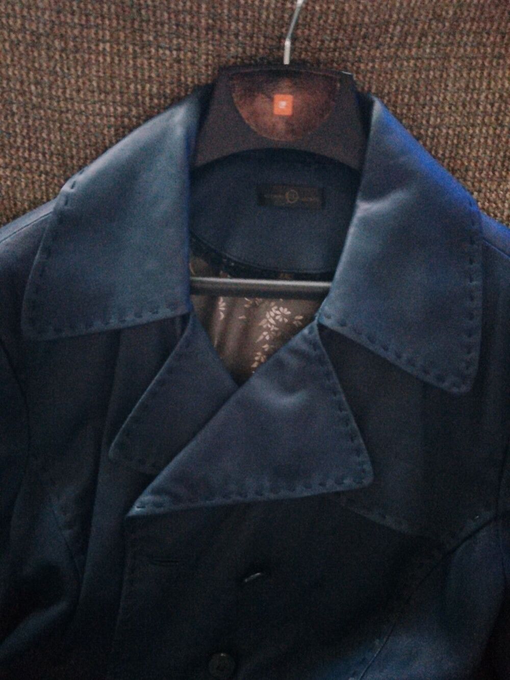 Wilsons Leather Women Blue Belted Genuine Leather Trench Coat Jacket Size XXL - Picture 16 of 16
